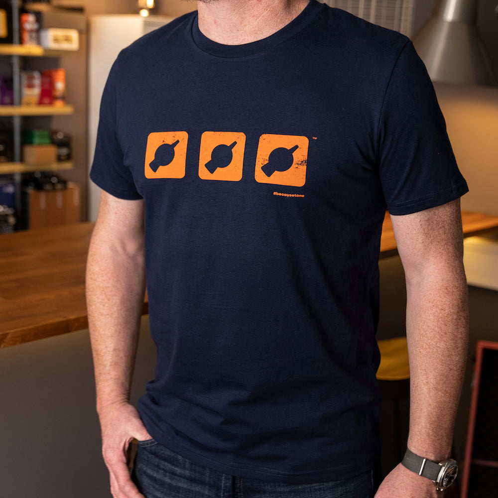 Tee for Two O'clock T-Shirt - French Navy / Burnt Orange